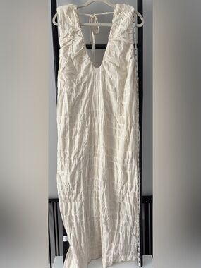 Free People ruched agatha midi cotton dress